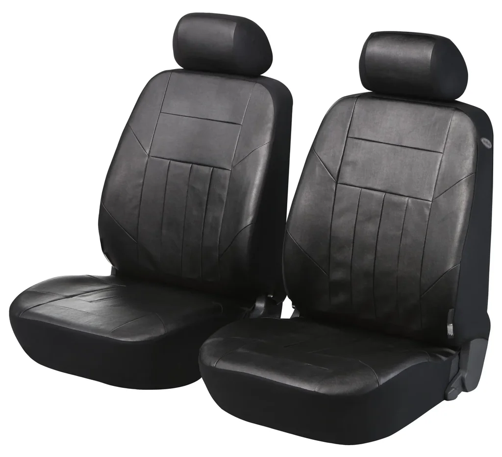 Autositzbezug Kunstleder Soft Nappa schwarz für Vordersitze