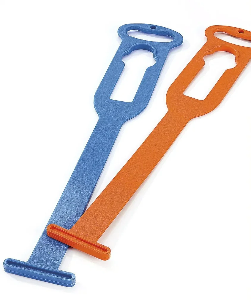 Profi Schlauchhalter - besonders robust und stabil Orange/Blau