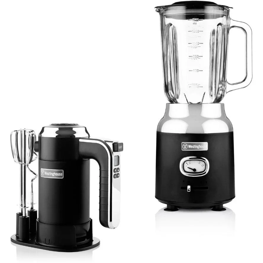 Retro - Handmixer und Pürierstab - Schwarz
