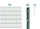 Doppelstabmattenzaun Komplettset, grün, Höhe 140 cm, Länge 14 m