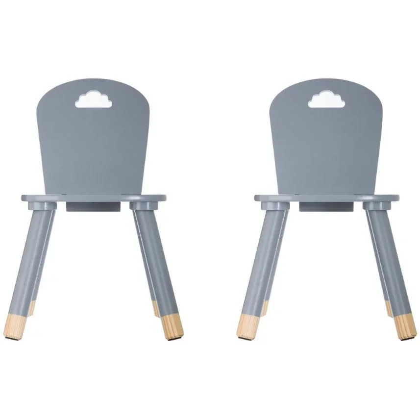 NL SET - 2x Hochstuhl - 50x30x30 cm - Grau