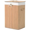 Wäschekorb Wäschebox 72L Bambus Eckig natur