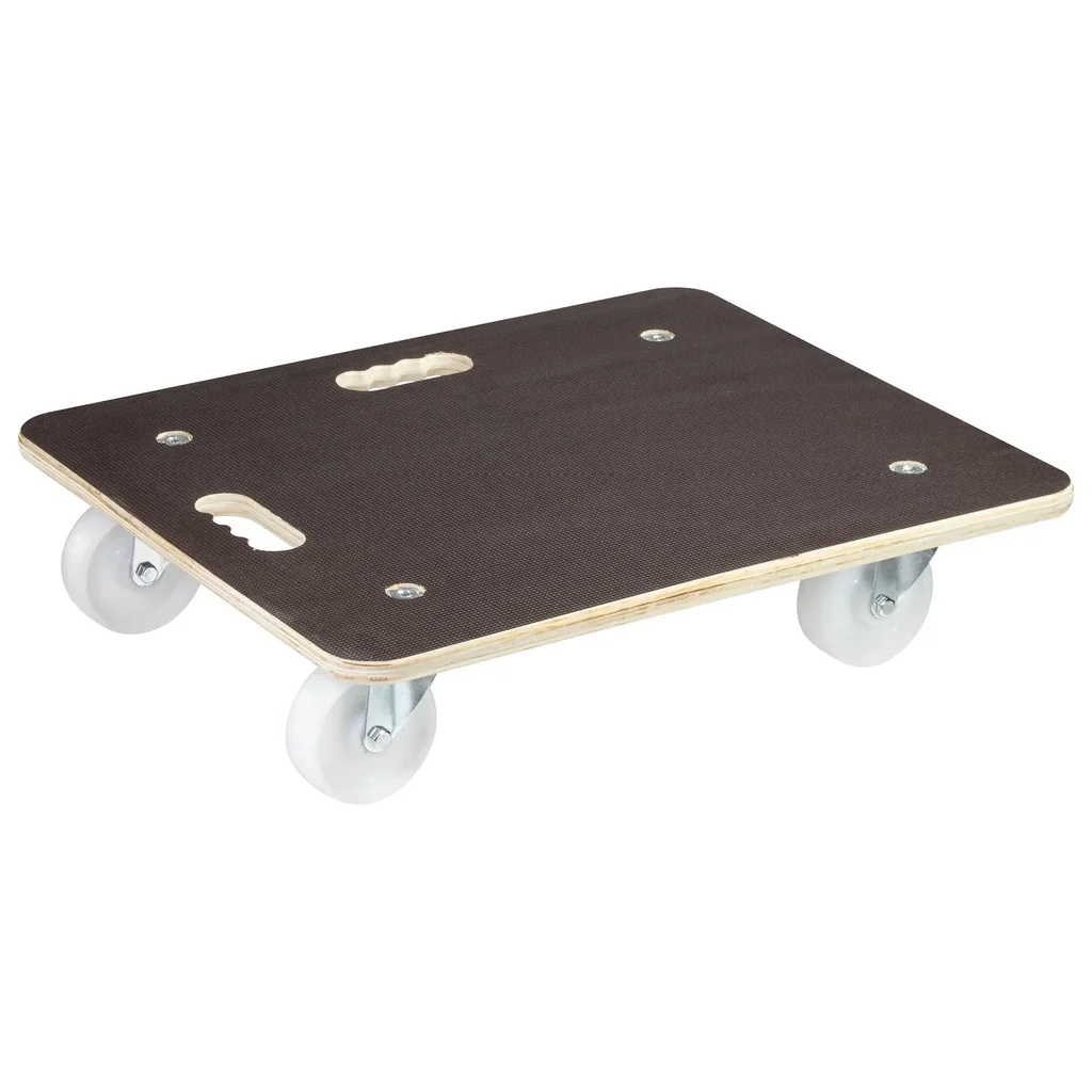 Transporthilfe MM 1113, 59 x 49 x 13,5 cm, harte Rollen Ø 100 mm, Rollenlager, Platte Maxigrip FSC®, Tragkraft 400 kg