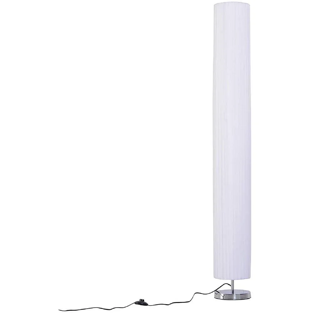 Stehlampe Standleuchte Stehleuchte Edelstahlboden Textillampenschirm 40W rund weiß ?20 x 160 cm