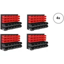 4x Werkzeugregal mit Stapelboxen 32 Stück - 2 Wandplatten von 32x38x2 cm
