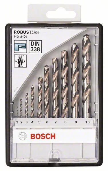 Metallbohrer-Set, Robust Line, HSS-G, 135°, 110 mm, 10-teilig