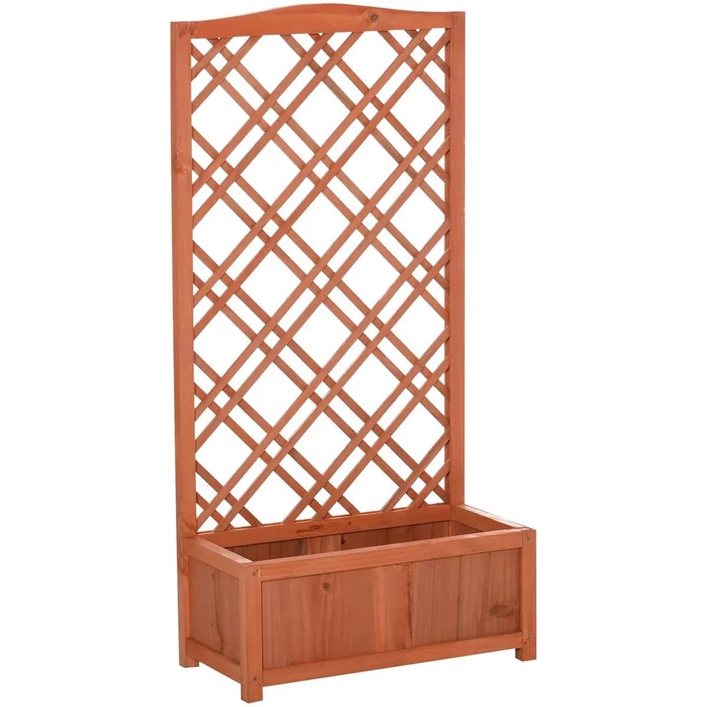 Blumenkasten mit Kletterwand - Holz - 60 x 30 x 122,5 cm