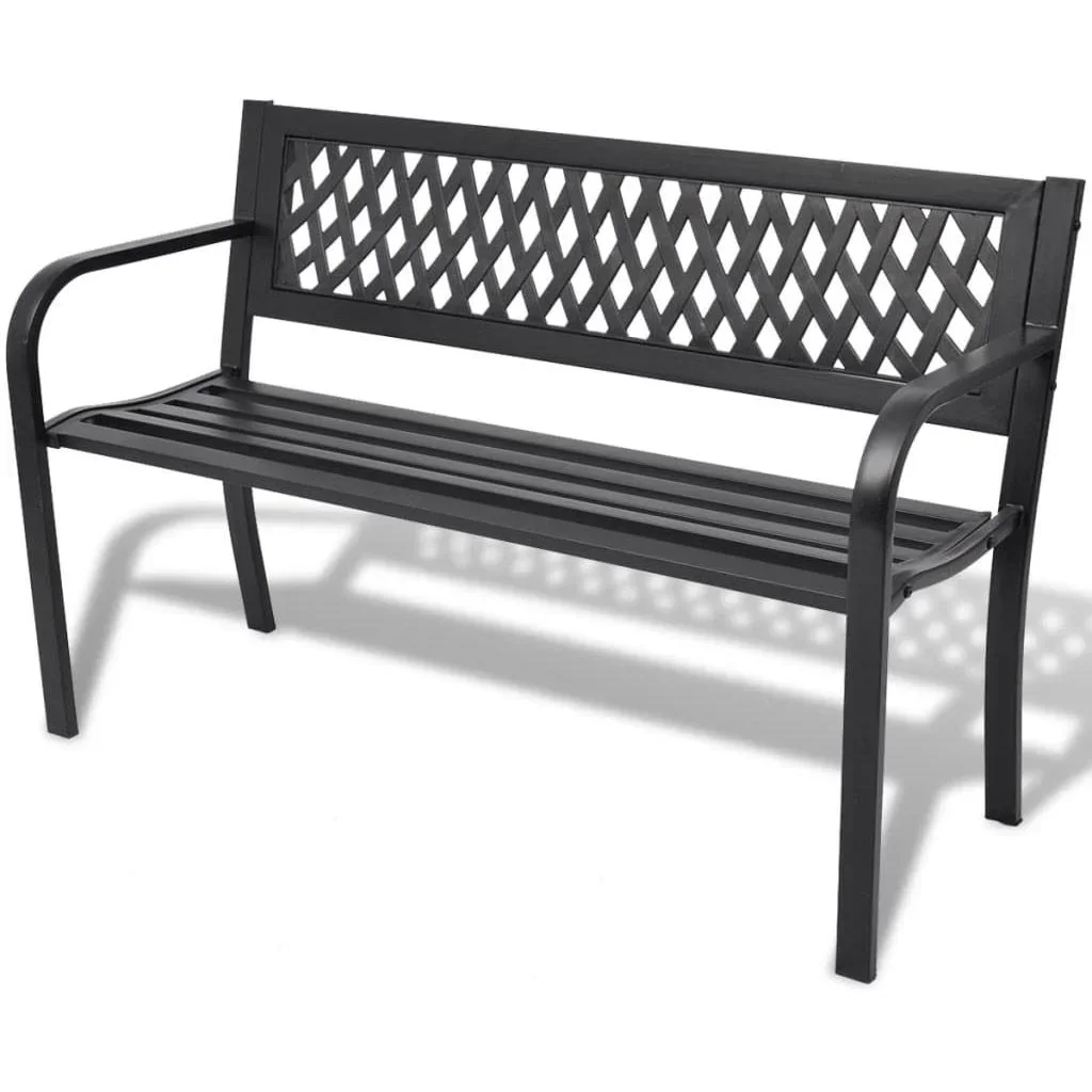 Gartenbank 118 cm Stahl schwarz