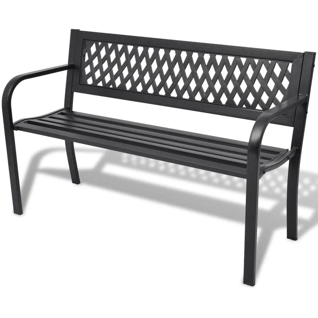 Gartenbank 118 cm Stahl schwarz