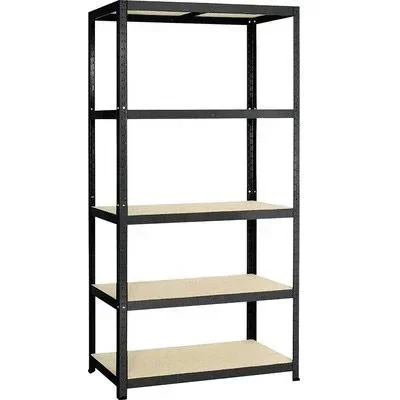 Lagerregal / Regalschrank Strong 175 schwarz - 875 kg Tragkraft - 176x90x45 cm