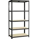 Lagerregal / Regalschrank Strong 175 schwarz - 875 kg Tragkraft - 176x90x45 cm