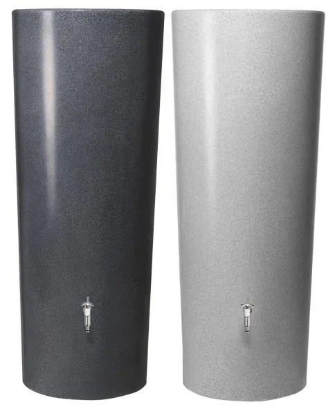 2 in 1 Regentonne "Stone" - 350 L, silver