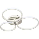 Deckenleuchte mit drei kreisförmigen Lampenbändern silber/weiß