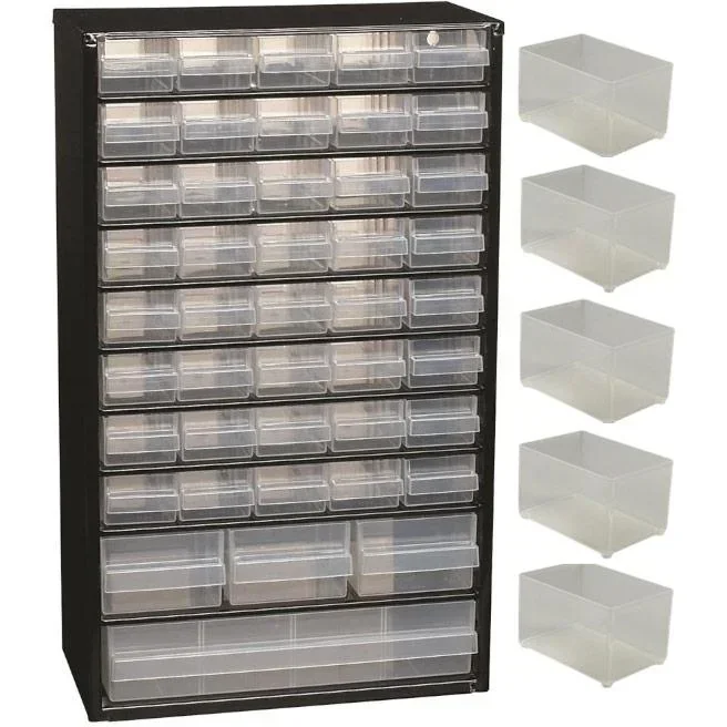 Schubladenblock mit 44 Schubladen - 51x30,6x15cm MIT losem Einsatz A8-1 - Kunststoff
