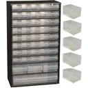 Schubladenblock mit 44 Schubladen - 51x30,6x15cm MIT losem Einsatz A8-1 - Kunststoff