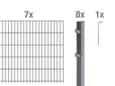 Doppelstabmattenzaun Komplettset, anthrazit, Höhe 140 cm, Länge 14 m