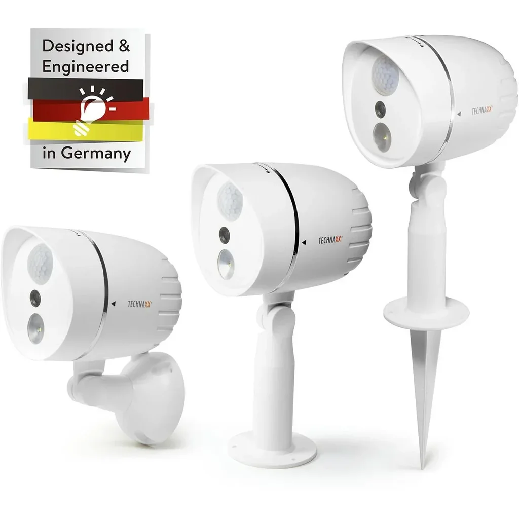 HD-Außenkamera mit LED-Licht und Bewegungserkennung weiß