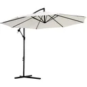 Ampelschirm mit Handkurbel 300cm Rund Stahl Creme