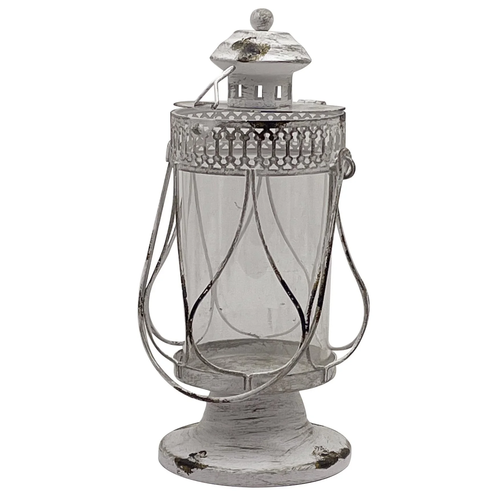 Laterne aus Metall in Altgrau