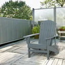 Gartenstuhl mit Becherhalter - Holz - Grau - 97 x 72,5 x 93 cm