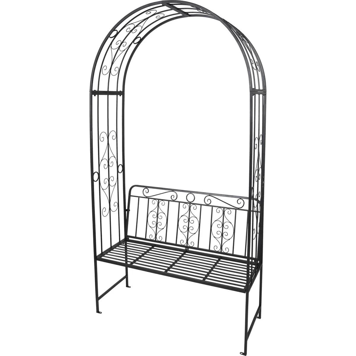 Pro Garden Rosenbogen - Bank - 49x26,5x172cm - Schwarz