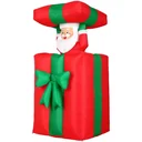 Weihnachtsmann in aufblasbarem Geschenk