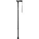 Gehstock für Senioren, Spazierstock für ältere Menschen, leichtes Aluminium, ergonomischer weicher Griff, verstellbare Höhe 77–104.5 cm, rutschfeste Gummispitze, Handschlaufe, schwarz