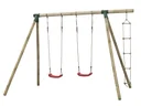 Doppelschaukel Charlotte Rundholz mit Strickleiter