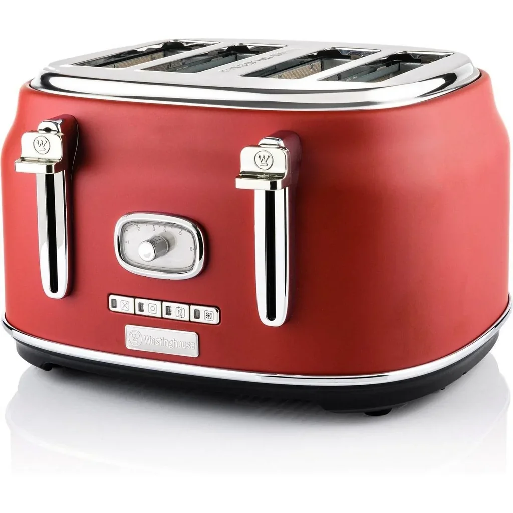 Retro-Toaster - 4-Scheiben-Toaster - Rot