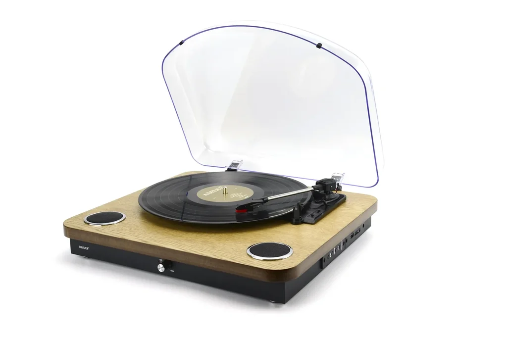 Retro Plattenspieler mit USB, SD-Kartenslot und Bluetooth