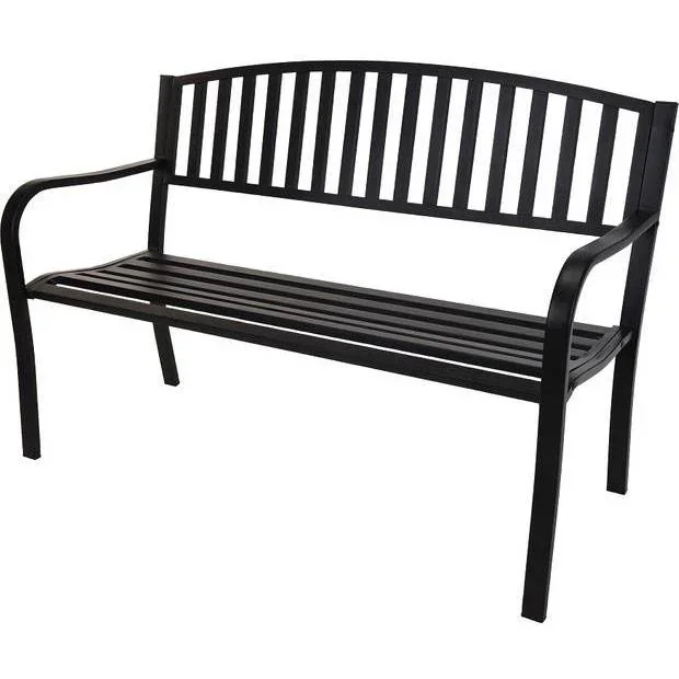 Pro Gartenbank - 127x50x85 cm - Schwarz - Metall