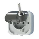 Feuchtraum Schutzkontakt-Steckdose mit abschließbarem Deckel, IP44