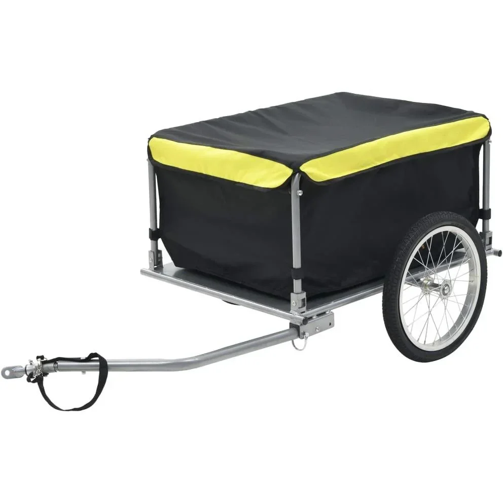 Fahrradanhänger 65 kg schwarz und gelb