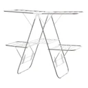 Wäscheständer faltbar 3-stufiger Flügelwäschetrockner Trockengestell Trockenständer Edelstahl Kunststoff Silber Weiß 138