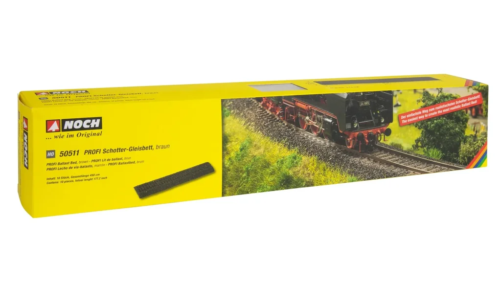 PROFI Schotter-Gleisbett, braun, 10 Stück, je 45 cm