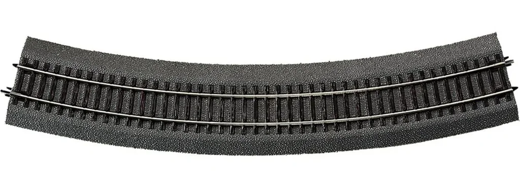 6 Stück Gebogenes Gleis R6 mit Bettung, Radius 604,4 mm, Bogenwinkel 30°