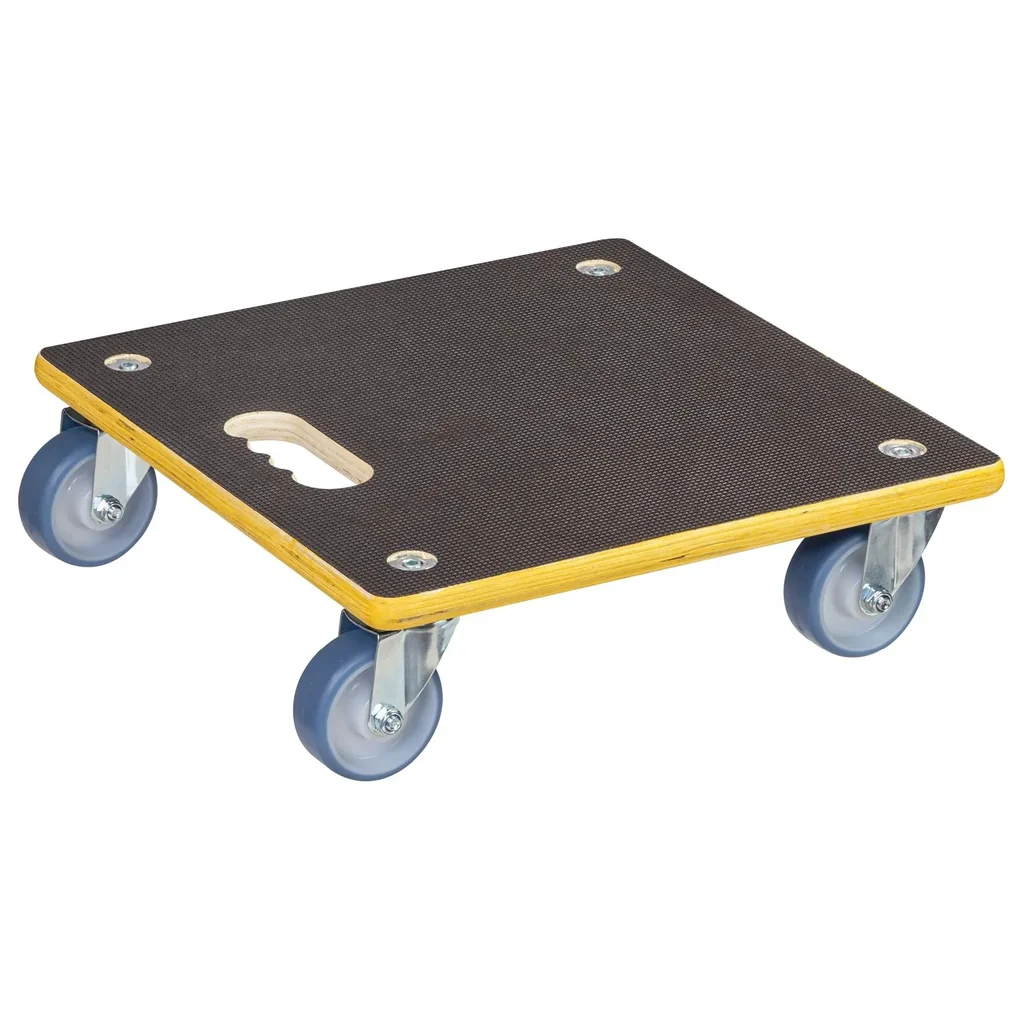 Transporthilfe MM 1340, 38 x 38 x 11 cm, harte Rollen Ø 100 mm, Rollenlager, Platte Maxigrip FSC®, Tragkraft 300 kg