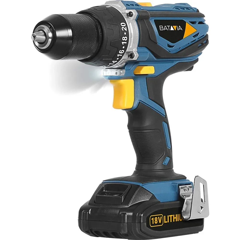 MAXXSERIES LIMITED EDITION 18V LI-ION / 2.0 AH ACCU / FASTHER 20 + 2 Drehmomentstufen / 40 NM 13 MM Metallbohrkopf