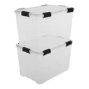 Wasserdichte Aufbewahrungsbox, transparent, 70 Liter, 2er Set
