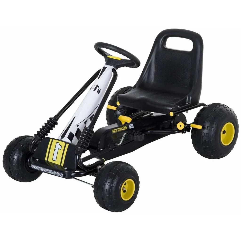 Tretauto Go Kart Tretfahrzeug ab 3 Jahre Schwarz