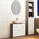 Badezimmerschrank mit 6 Einlegeböden 34 x 26 x 170 cm