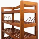 Akazienholz-Schuhregal mit 5 ni