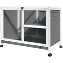 Kaninchenstall mit Rollen natur