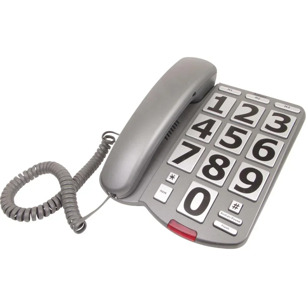 Festnetztelefon mit Tasten Grau/Silber