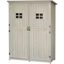 Geräteschuppen Gerätehaus Geräteschrank Pultdach Garten Holz Grau 127,5x50x164cm
