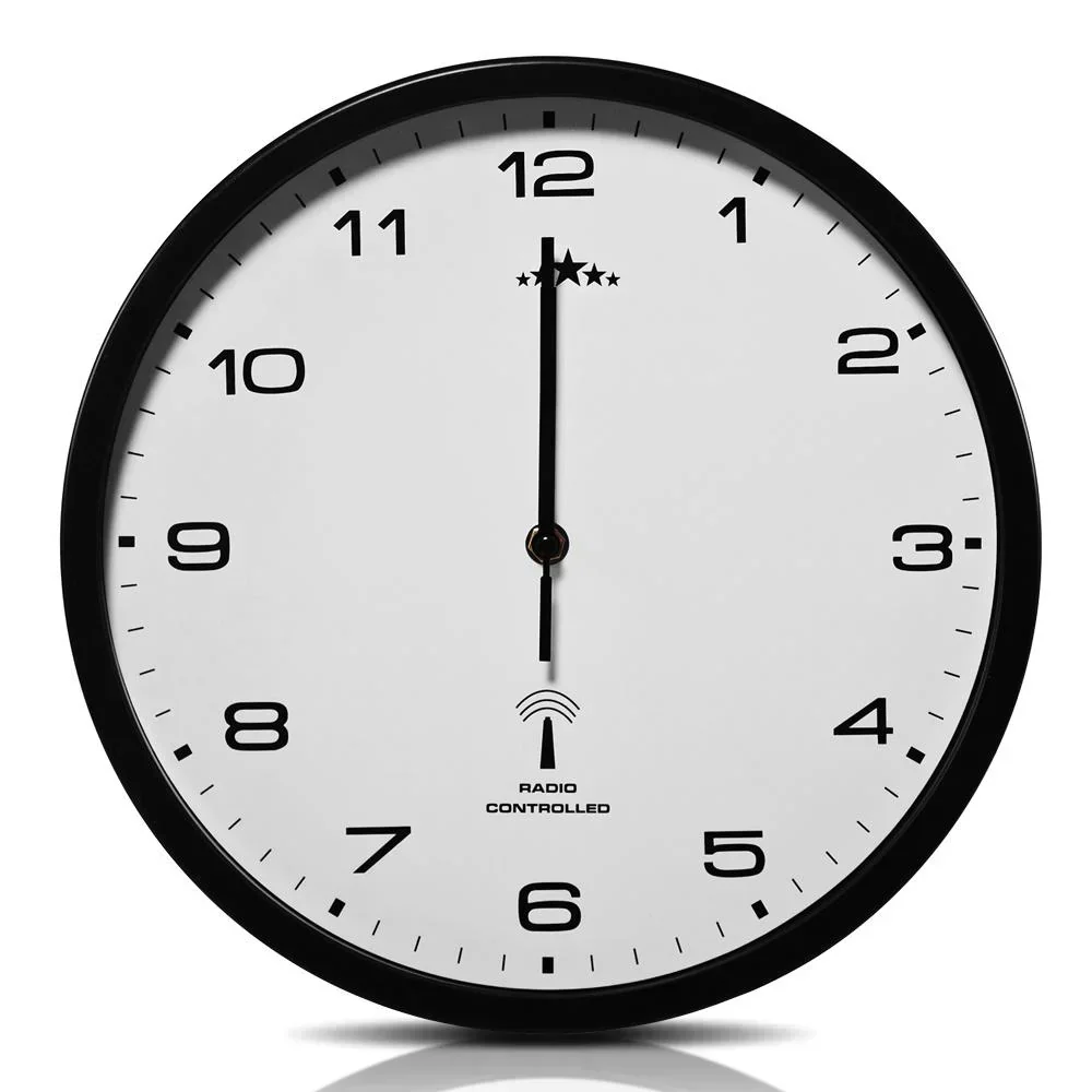 Wanduhr Radio Ø 31cm - schwarz