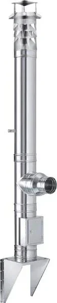 Doppelwandiger Edelstahl Schornstein NW 150 mm, Set, 5,5 m Höhe