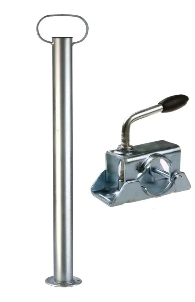 Schnellhubstütze mit Klemmhalter zur Montage an der Anhängerdeichsel