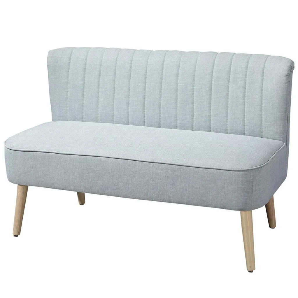 2-Sitzer Stoffsofa Polstersofa Sitzmöbel Loungesofa Holz Schaumstoff Hellgrün 117 x 56,5 x 77 cm