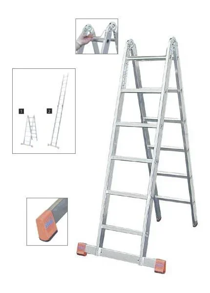Gelenk Doppelleiter Alu 2 X 8 Sprossen Leiter